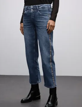 Straight Leg Jeans mit Tape female Blau - Street One - FashionsVida