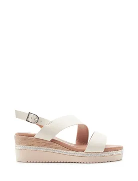 Women's 'Joani' Porvair Wedges Sandal in Off White Size: 8 - Off White - Size: 8 - Moda in Pelle - FashionsVida