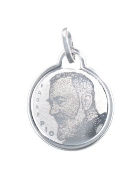 Medaglia Padre Pio Oro Bianco GL100073