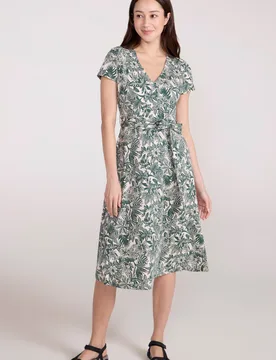 Santorini Womens Midi Wrap Dress - Green - Green - Size: 18 - Mountain Warehouse - FashionsVida