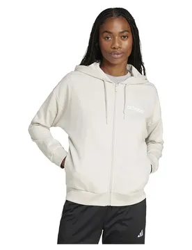 Felpa Con Zip Essentials Linear French Terry Wonder Alumina / White 2XS