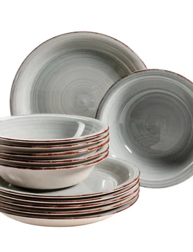 Mäser Teller-Set, Steingut Lumaca blau - Maser - FashionsVida