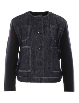 Giacca in denim e nera con bottoni frontali