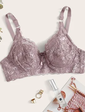 Lencería Bra Con Aro Y Encaje - Shein - FashionsVida