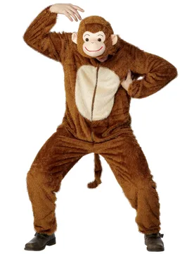 Affe Plüsch-Kostüm Tierkostüm Unisex braun-beige - unisex - RUBIES NL - FashionsVida