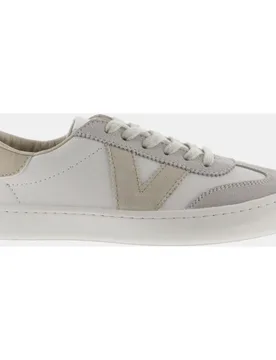 Zapatillas bajas de mujer barefoot con piezas de color y serraje en contraste - Victoria - FashionsVida