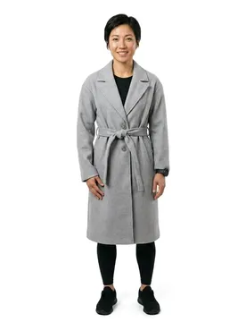 Cappotto Claudia Long Light Grey Melange 38