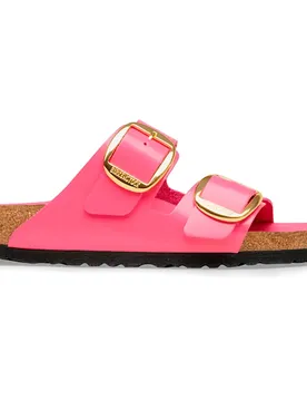Sandales Arizona Big Buckle Natural Leather Patent High-Shine Fuchsia Tulip EU 38