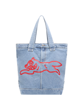 Running Dog Denim Tote Bag - Light Wash