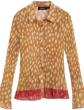 Camisa de mujer estampada plisada - Desigual - FashionsVida