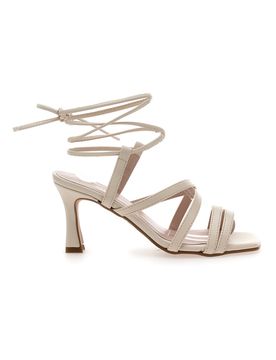 Sandali con Tacco Lace-Up Panna 3615 38