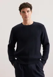 Rundhals Pullover Uni, Blau XL