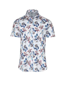 Camisa de punto de corte entallado blanco M - DeSoto - FashionsVida