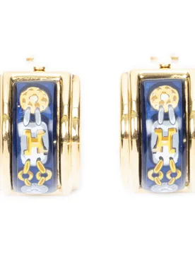 Hermes Pre-Owned Womens Enamel Clip On Earrings Bracelet - Blue/navy - One Size - Hermès - FashionsVida
