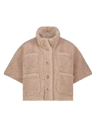Cape - Poncho aspect fourrure marron clair 38