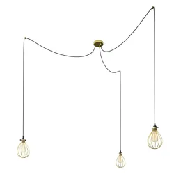 Cables Suspension Luminaire Spider Drop 3 Falls Brass One Size