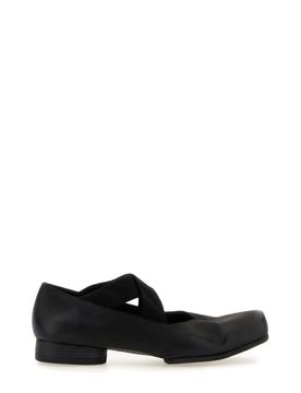 Mm Square-toe Leather Ballerina Shoes