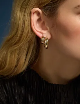 Ct Gold Plated Twisted Earrings Gold female - Accessorize - FashionsVida