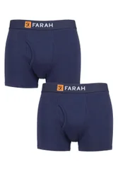 Mens 2 Pack Plain and Striped Cotton Classic Keyhole Trunks Navy / Navy S - Blue - Size: Small