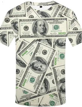 New Fun Huge Capital Dollar Paper Money Printing Series Men's T-shirts with Street Fashion Elements Cool O-Neck Men's Top - Aliexpress - FashionsVida
