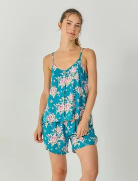 J&J Brothers - Pijama mujer tirantes finos diseño floral - J&J Brothers - FashionsVida