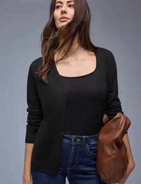 Cardigan in Unifarbe female Schwarz - Street One - FashionsVida