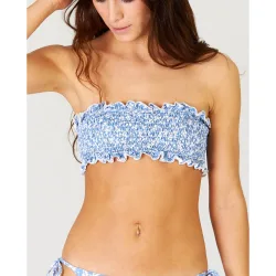 Top de bikini bandeau Milos con tirantes extraíbles