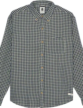 Chemise en flannelle - Button Down Regular Flannel Shirt Gingham Checks en Coton - Taille M - Noir - Element - FashionsVida