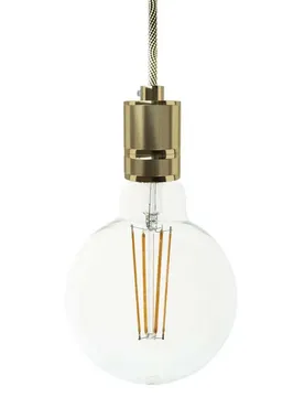 Cables Lampe Suspendue Avec Ampoule Textile Knurled Aluminum 1.2 M Brass One Size