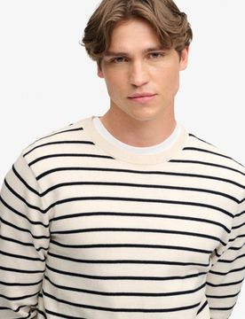 Superdry Herren The Merchant Store Breton-pullover Lockere Passform Cream - Größe: S
