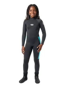 Combinaison En Néoprène à Manches Longues Et Fermeture éclair Dans Le Dos 3/2 Mm Gbs Enforcer Black / Turquoise 6 Années Fille