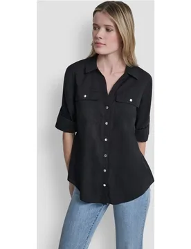 Camisa con bolsillos laterales - DKNY - FashionsVida
