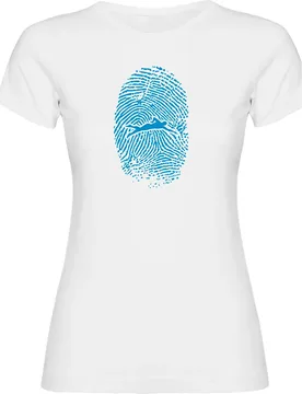 Swimmer Fingerprint Short Sleeve T-shirt White XL Women - Kruskis - FashionsVida
