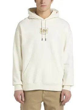 Felpa Con Cappuccio Logo Loose Ecru M