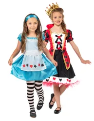 Alice und die Herzkönigin Paarkostüm für Kinder