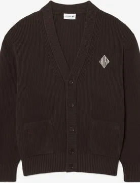 Chaqueta de hombre de punto de canalé de algodón de corte holgado - Lacoste - FashionsVida