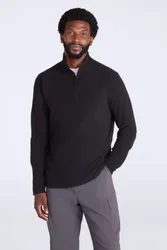 Camber II Mens Half-Zip Fleece - Black - Black - Size: 3XL