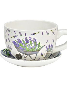 Blumentopf Pflanztasse "Lavendel" aus Keramik mittel