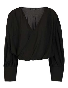 Top a maniche lunghe con scollo a V