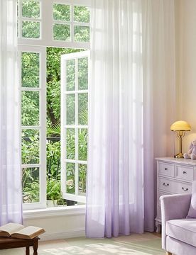 Tenda semi-trasparente con effetto ombré - viola