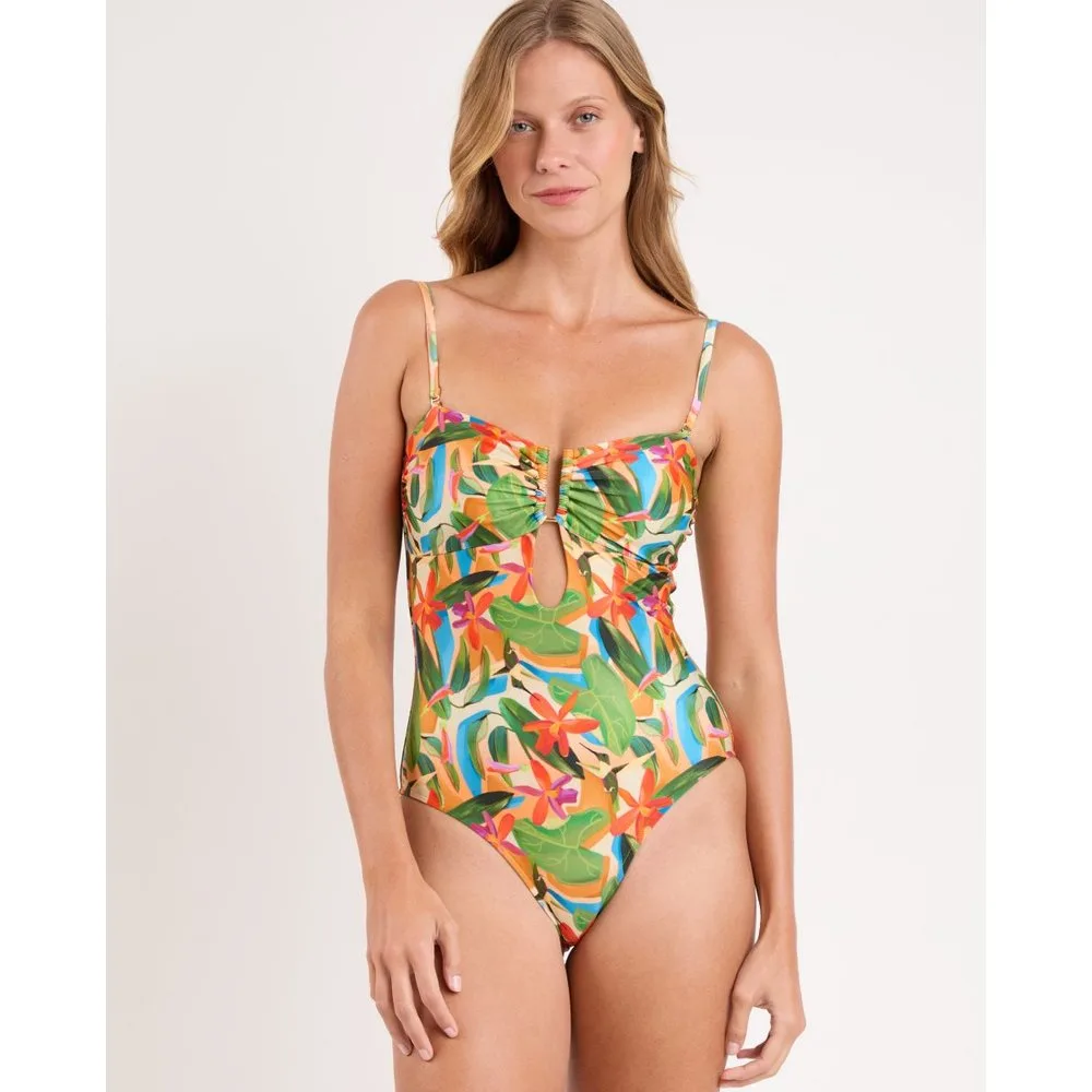 Bañador de mujer bandeau estampado con relleno - Río de Sol - FashionsVida