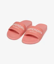 Superdry Damen Destination Pool Badeschlappen Pink - Größe: 3-4