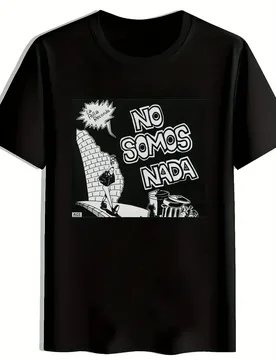 With "No Somos Nada" Graphic-Retro Rock Band Design-100% cotton summer O-neck short sleeve casual printed T-shirt - Aliexpress - FashionsVida