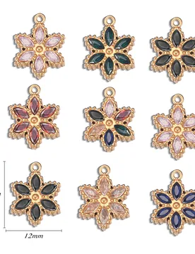 Pcs Plum Blossom Multicolour with Cubic Zirconia Pendants Mini Stainless Steel Charms for DIY Women Jewelry Making 12mm x 15m - Aliexpress - FashionsVida