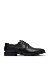 Leather Derby Shoes Black male