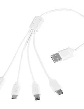 Multi-USB-Ladekabel "4 in 1" weiss - Heitech - FashionsVida