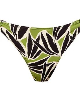 Braga de bikini con anillas doradas y estampado hojas - Dolores Cortés - FashionsVida