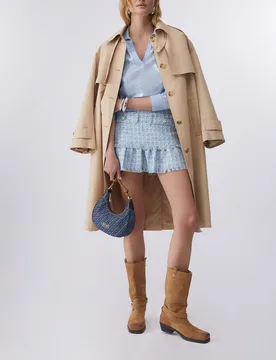 Maglia azzurra scollo a V Liu Jo con collo a camicia e paillettes all-over - Liujo - FashionsVida