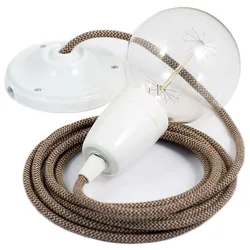 Cables Suspension Luminaire Rd73 Zigzag Diy 50 Cm Tree Bark / White One Size
