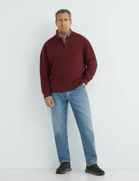 Jersey de algodón media cremallera de hombre tallas grandes - Gant - FashionsVida